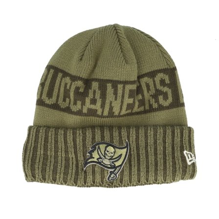 New Era - Verde cuff Beanie - Tampa Bay Buccaneers NFL Salute To Service Green Knit Cuff @ Hatstore