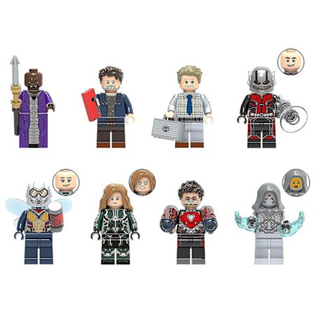 8pcs Superhero Assembled Building Blocks Minifigure Ant-man Wasp Female Ancestor Baron Lizemo Ghost Doll Toys