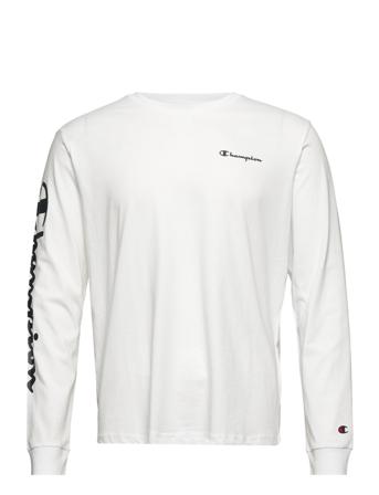 Crewneck Long Sleeve T-Shirt T-shirts Long-sleeved Hvit Champion