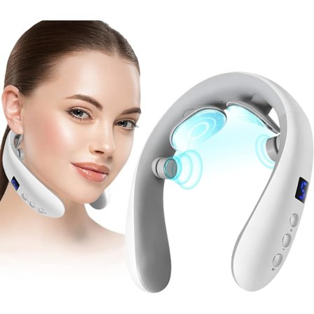 Cervical Relief Genius, Smart Neck Massager with Heat Massage, Designed for Optimal Ergonomics and Portability, Electric Pulse Massage