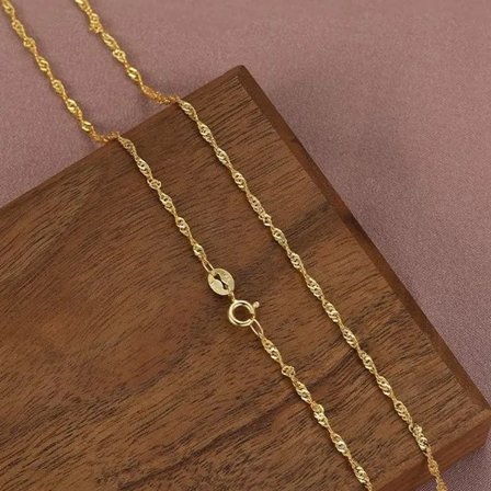 Lo Paulina Ægte S990 Sølv Guldkæde Halskæde 16"/18" 18K/Rosaguld/Platinum Choker til Kvinde Smykke