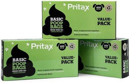 Pritax Poop Bags Value Pack Basic 400 pcs Black