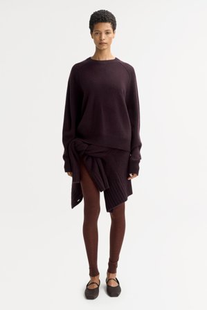 Soft Goat - Boyfriend crewneck - Women cashmere sweater - M - Midnight Plum