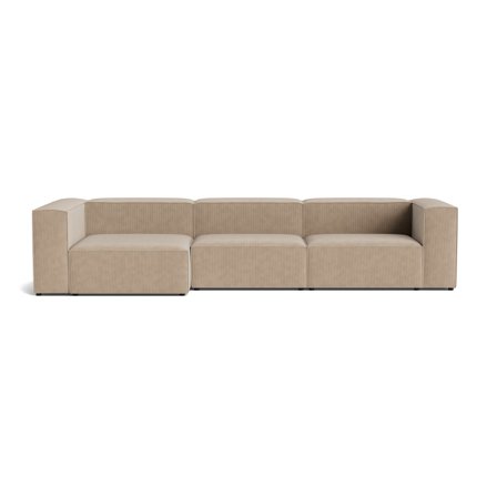Lissabon chaiselong sofa, venstrevendt | 360cm - Rebel Mørk Beige - 360x130x72 - Sofa, chaiselong