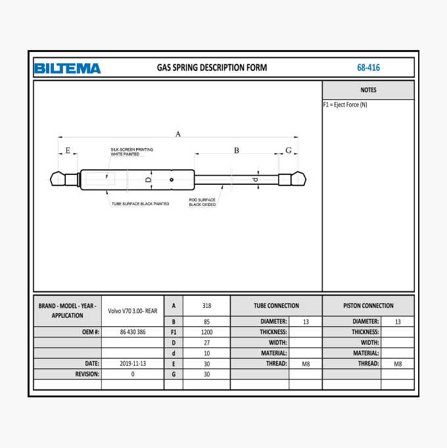 Gasfjäder dynamic - Biltema