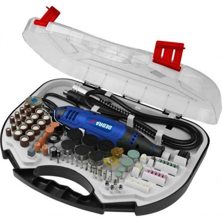 Kvarn - Dedra - DED7944Z2 - Mini Kvarn 135W - set med tillbehör 215 stycken, väska