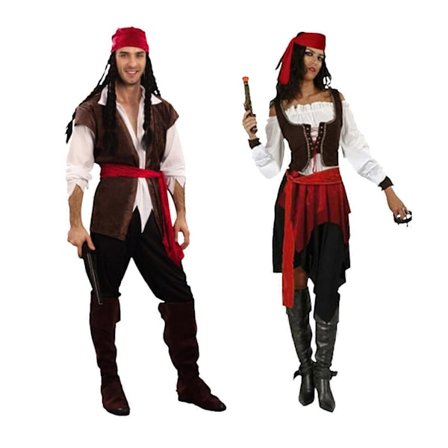 Piratkostume til voksne mænd/kvinder