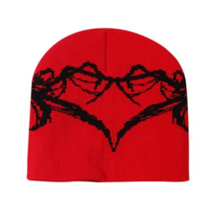 Stickad mössa Ullmössa RÖD - spot sales