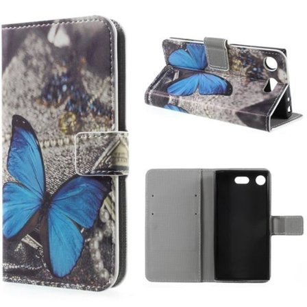 Plånboksfodral Sony Xperia XZ1 Compact – Blå Fjäril