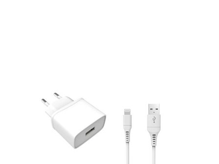 Gear by Carl Douglas Laddare Vägg 1xUSB 1A Lightning 1m - Lyreco - Datorprodukter - Surfplattor och smartphones - Laddare - Vägg