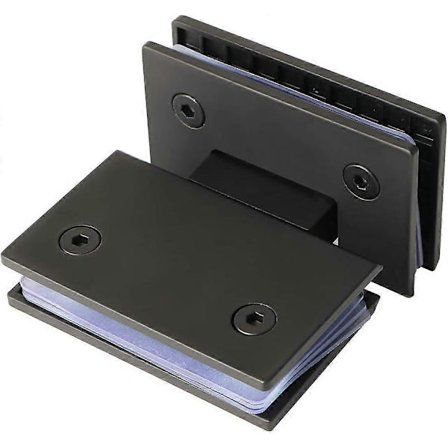 Lasinen suihkuoven sarana 180 asteen taittuva liitin kylpyhuoneen kaapin oven puristin, mukautuva 8-12 mm, mattamusta ruostumaton teräs