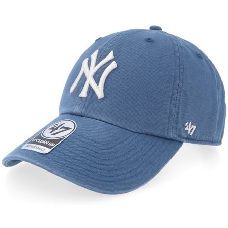 47 Brand - Azul unconstructed Gorra - New York Yankees Clean Up Timber Blue/White Adjustable @ Hatstore