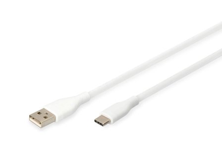 Digitus USB-C Silicone charging cable USB-A - USB-C 2m USB 2.0 60W white