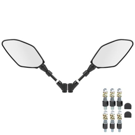 Par Bakspelspeglar för Motorcykel, Universal ABS Svart Hus med Monteringsbultar och Lock