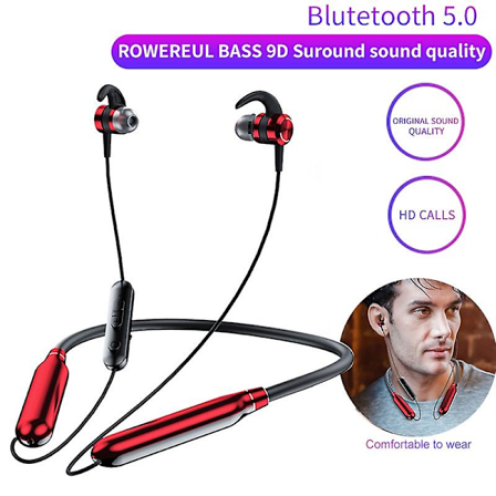 Lång standby Bluetooth 5.1 hörlurar trådlösa sport headset magnetiska nackband hörlurar Hifi stereo Bluetooth hörlurar med mikrofon