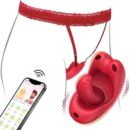 Kvinde vibrator med fjernbetjening - Sugende og stødende sensorisk dildo - App-kompatibel - Perfekt gave til langdistanceforhold