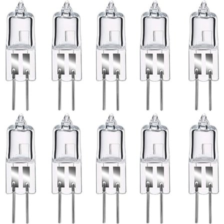 G4 Halogenlampor, G4 Halogen stiftbaslampa 12V 20W, 2800K Dimbar Varmvit G4 Klar Kapsellampa 10-pack [Energiklass C]