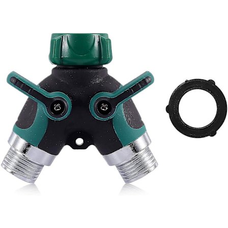 2-veis hageslangekobling Metall vannkrandeler