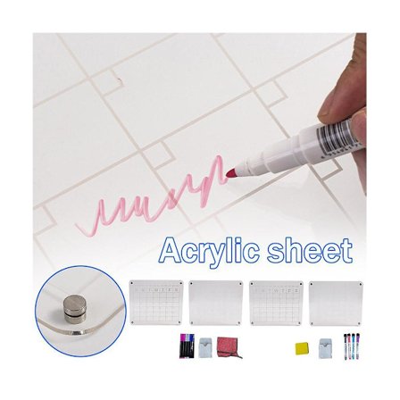 2 st Magnetiska Torra Torktavlor för Kylskåp Akryl Klar Kalender för Kylskåp Noteringstavla