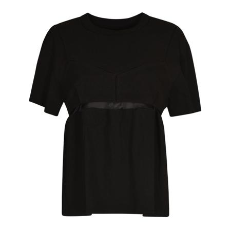Sacai T-Shirts , Zwart , Dames , Maat: L