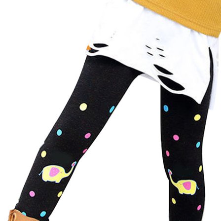 Piger Varme Tykke Tegneserieprint Over Hæl Leggings Børn Tætte Bukser til Efterår Vinter Størrelse S Højde 90-110cm 35.4-43.3in