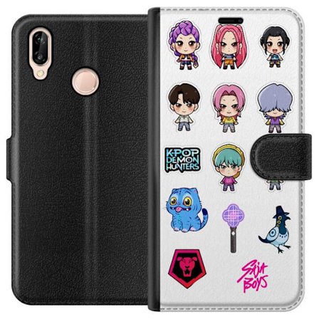 Kompatibelt Lommeboketui til Huawei Huawei P20 lite Kpop Demon Hunters Chibi Idol Karakterer Søte Anime Tegneserie Stil