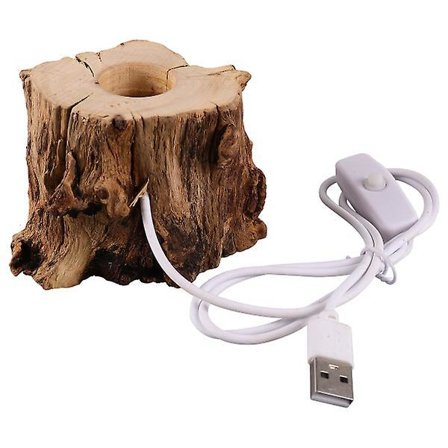 Tre Stativ for Krystallkule, Stumpformet Nattelysk Stativ med USB-Lading, LED-Lysholder