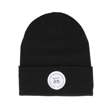 Appertiff - Negro cuff Beanie - Hippie Script Cap Black Cuff @ Hatstore