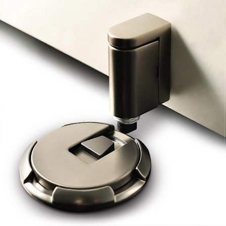 SCSYV Vindtät Dörrstopp Inomhus Kraftig Golvdörrstopp Håll Dörren Öppen Mekanisk Ingen Borrning Dörrstopp med Skruvar och 3M Självhäftande, 1-pack