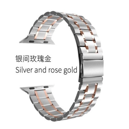 Klockarmband för Apple Watch iWatch 42-44-45 Silver Rose