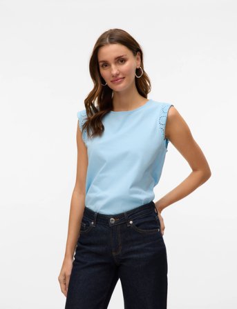 Vero Moda Vmemily Sl Gathering Top Jrs Noos - Blue - M