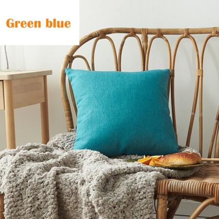 Kiinteä vedenpitävä tyynyliina Yksinkertainen puhdasvärinen cover polyesterityynynpäällinen vedenpitävä koristeellinen case sohvalle Green blue 