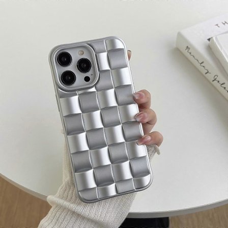 För iPhone 11 Pro Max 3D Kub Väv Textur Hudkänsla Telefonfodral