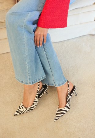 Steve Madden Kari Slingback Zebra 36