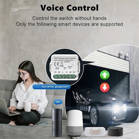 Tuya Zigbee Smart Garageportåbner Universal Garageport Fjernbetjening App Stemmestyring Timing Kontrol til Alexa Home