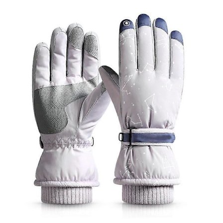 Vandtætte snehandsker Vinter skihandsker Varme neutrale handsker lysegrå POQ