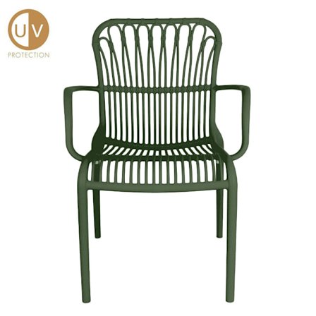 Ulkotuoli Jakarta, tummanvihreä, pinottava, UV-suojattu