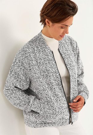 Cellbes of Sweden - Bomberjacka i trikå - svart / mönstrad - för damer - 62/64