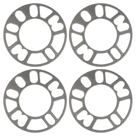 4 stk. 5 mm hjulafstandsstykker Shims plade legeret aluminium 4 & 5 bolte til Autocar Universal
