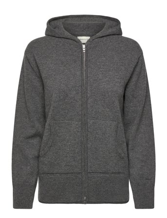 Superfine Lambswool Zip Hoodie Grey GANT