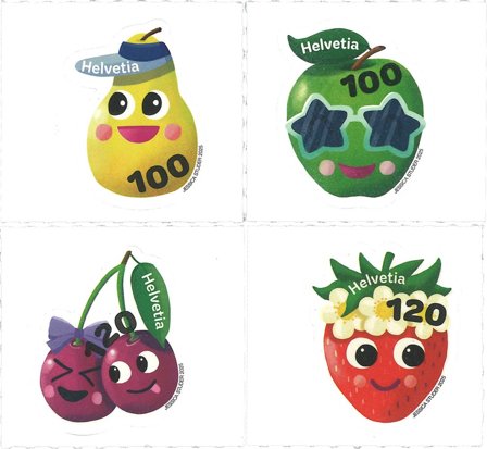 Schweiz - Frugter - Postfrisk sæt 4v