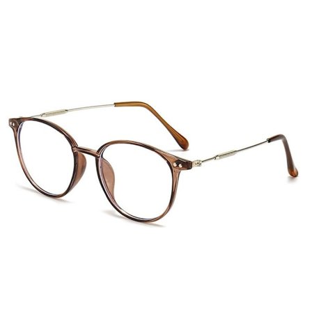 Anti-blåt lys læsebriller Runde briller BRUN STYRKE