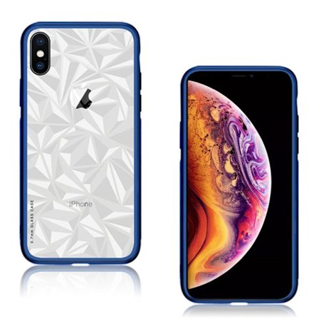 NXE iPhone Xs Max hybridfodral i glas - Blå