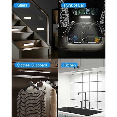 4-pak bevægelsessensor LED underskabslys – skab/køkkenstrimmel