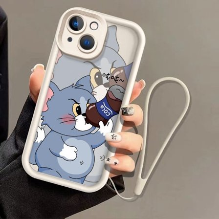 Deksel til iPhone 17PROMAX Diamond White Single Coke Tom og Jerry Myk Plastikk Tegneserie Søt
