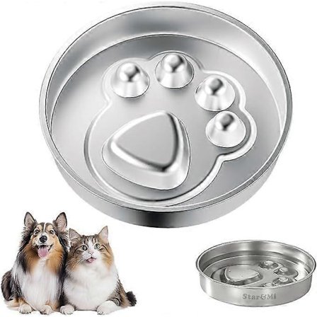 Rustfri Stål Slow Feeder Hundeskåle Skridsikker Metal Hundeskål til Store & Mellemstore Racer, Hvalpe Puzzle Feeder 2 Kop Kapacitet til Små til Store 