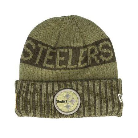 New Era - NFL Grön cuff Beanie - Pittsburgh Steelers NFL Salute To Service Green Knit Cuff @ Hatstore