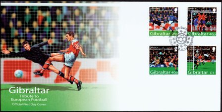 Gibraltar - Fodbold EM'04 - Førstedagskuvert 4v