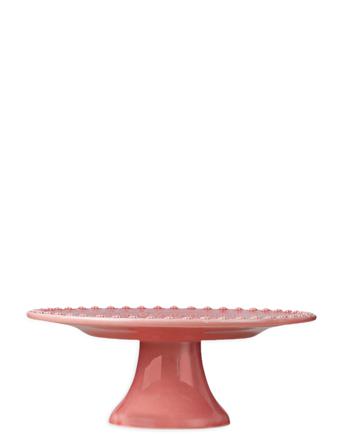 Daisy Cakeplate Small 22 Cm Home Tableware Serving Dishes Cake Platters Vaaleanpunainen PotteryJo