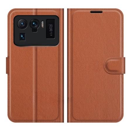 Xiaomi Mi 11 Ultra Lompakkokotelo Folio Flip Kickstand - Ruskea